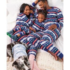 Hanna Andersson Kids Unisex Holiday Print Long John Pajama Set Multi Size 14